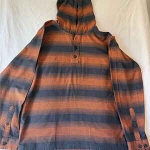 Patagonia Orange and Black Striped Hoodie